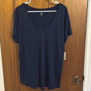 NWT: a.n.a XXL navy short sleeve shirt
